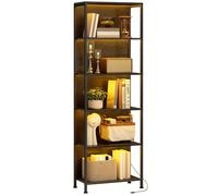 Bibliothèque - HOMCOM - 5 niveaux - éclairage LED 7 couleurs - structure en acier - 60 x 30 x 179 cm - noir