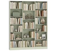 HOMCOM Bibliothèque 6 Niveaux 17 Compartiments 149 x 23,6 x 188 cm Vert | Étagère de Rangement, Étagères Réglables, Meuble de Rangement pour Salon, Chambre, Bureau