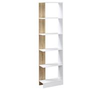 Bibliothèque - HOMCOM - étagère de rangement avec 5 compartiments ouverts moderne - bois - 45x21x170cm - blanc chêne