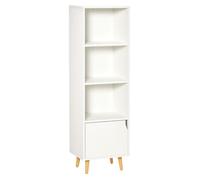 Bibliothèque - HOMCOM - étagère rangement colonne salon salle de bain mobilier - bois - 40x30x130cm - blanc