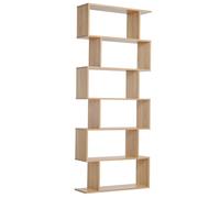 Homcom Bibliothèque étagère zig zag design contemporain 80L x 23l x 192H cm 6 niveaux coloris chêne clair aosom france
