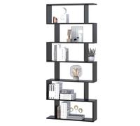 Bibliothèque - HOMCOM - étagère zig zag design contemporain 6 niveaux rangement salon bureau - bois - 80x23x192cm - noir