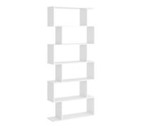 HOMCOM Bibliothèque Étagère Design Zig Zag Contemporain 6 Niveaux Blanc Aosom France