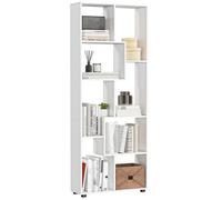 HOMCOM Bibliothèque étagère zig zag design contemporain 70L x 24l x 178H cm panneaux particules blanc