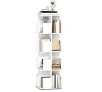 Bibliothèque - HOMCOM - rotative - 4 niveaux - 16 compartiments - panneau de particules - 39 x 39 x 128,3 cm - blanc