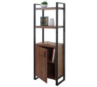 Bibliothèque Hwc-A27, 165x55cm, Compartiment Avec Porte, Aspect Chêne Multicolore