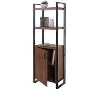 Bibliothèque Hwc-A27, 165x55cm, Compartiment Avec Porte, Aspect Chêne Multicolore