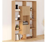 IDMarket - Etagère bibliothèque Colette avec 11 Compartiments et 2 Cases Juliette Effet Lattes 143 cm