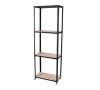 Bibliothèque industrielle 4 Etagères Factory - 30 x H. 180 cm - Marron naturel