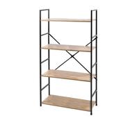Bibliothèque industrielle à 4 étagères ""Colorado"" - Noir/Marron clair - L 58,5 x l 23,5 x H 112 cm