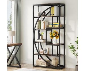 Bibliothèque Industrielle à 5 Niveaux - Tribesigns - Bibliothèque de 180 cm de Hauteur avec 8 Étagères de Rangement Ouvertes, Brun
