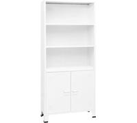 Bibliothèque industrielle Blanc 80x32x180 cm Acier