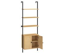 Bibliothèque industrielle en bois à 4 niveaux avec cadre en métal - Étagère murale à 2 niveaux - Parfaite pour salon, chambre à coucher, cuisine - Décoration d'intérieur élégante