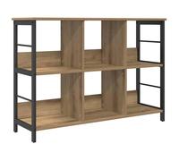 Bibliothèque industrielle - vidaXL - Chêne artisanal - 102x32x72,5 cm - Bois d'ingénierie - 6 étagères - Autoportante