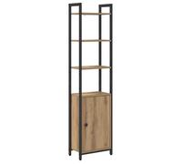 Bibliothèque industrielle - vidaXL - Chêne artisanal - 40x24x161 cm - Bois d'ingénierie - 6 étagères - 1 porte