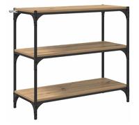 Bibliothèque industrielle - vidaXL - Chêne artisanal - 80x33x70,5 cm - Bois d'ingénierie et fer - 3 étagères