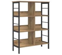 vidaXL Étagère chêne artisanal – Bibliothèque industrielle, 6 étagères, 82 x 32 x 112 cm