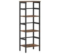 Bibliothèque industrielle - vidaXL - Chêne fumé - Bois d'ingénierie - 40x29,5x115 cm - 3 étagères - Cadre robuste