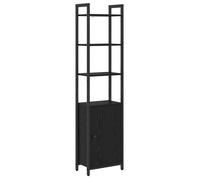 Bibliothèque industrielle - vidaXL - Chêne noir - 40x24x161 cm - Bois d'ingénierie - 6 étagères - 1 porte