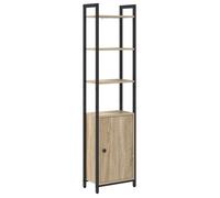 vidaXL Bibliothèque Chêne Sonoma – Bois d'ingénierie 40×24×161 cm 6 étagères 1 porte industriel