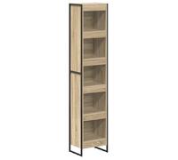 Bibliothèque industrielle - vidaXL - Sonoma - Bois d'ingénierie - 40x30x189,5 cm - Pieds en acier - Design moderne