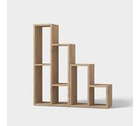 Bibliothèque intérieure avec multiples étagères en bois Sule