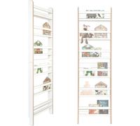 Bibliothèque Kinder - Étagère à livres en bois - Mobilier pour chambre d'enfant - Concept Montessori - 10 x 55 x 200 cm - Blanc