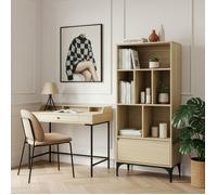 Bibliothèque Kistiandi 137 x 60 x 35 cm effet chêne clair