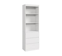 Bibliothèque Les avec 3 tiroirs 180 x 60 x 35 cm blanc