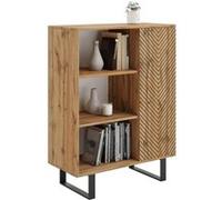 Bibliothèque Liam bois pieds métal Beige G