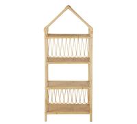 Bibliothèque maison enfant en rotin et bambou beige 60x150x35cm Beige
