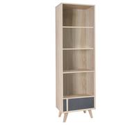 Bibliothèque MALMO - PRICE FACTORY - Gris - Style Scandinave - 4 étagères