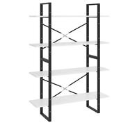 Bibliothèque - mango - à 4 niveaux - Blanc - 100x30x140 cm - bois d'ingénierie M2157