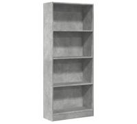 Bibliothèque - mango - Meuble de rangement - Gris béton - 60x24x143 cm - bois d'ingénierie M272