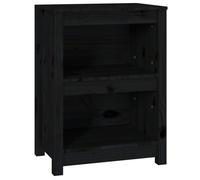 Bibliothèque - mango - Meuble de rangement - Noir - 50x35x68 cm - Bois de pin massif M646
