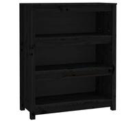 Bibliothèque - mango - Meuble de rangement - Noir - 80x35x97 cm - Bois de pin massif M976