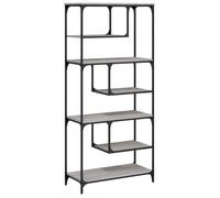 Bibliothèque - mango - Meuble de rangement - Sonoma gris - 81x36x176 cm - bois d'ingénierie M1066