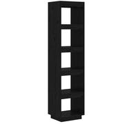 Bibliothèque - mango - Meuble Étagère - Noir - 40x35x167 cm - Pin solide M1324