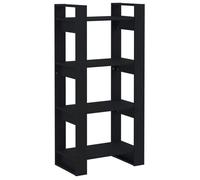 Bibliothèque - mango - Meuble Étagère - Noir - 60x35x125 cm - Bois massif M1414
