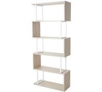 Bibliothèque MENDLER HWC-A27 183x80cm structure 3D 5 niveaux chêne Marron G