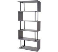 Mendler Bibliothèque HWC-A27 183 x 80 cm Structure 3D 5 niveaux Gris