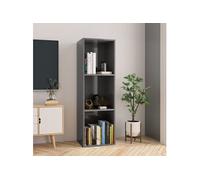vidaXL Bibliothèque/Meuble TV Gris brillant Bois d’ingénierie