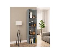vidaXL Bibliothèque Meuble TV Sonoma – Gris 36x30x143 cm