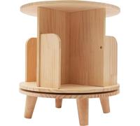 Bibliothèque - Mini étagère sur pied/table d'appoint - Pivotante - 4 compartiments - Bois - Jaune