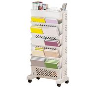 Bibliothèque mobile pour enfants - Unité de rangement amovible à 6 niveaux pour salle de t maison - Organiseur élégant et fonctionnel pour étudier et jouer