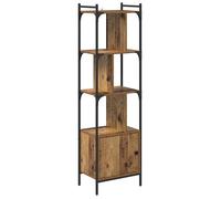 Bibliothèque moderne en bois d'ingénierie - vidaXL - Bois ancien - 44,5x30x154,5 cm - 6 étagères - 1 porte à charnières