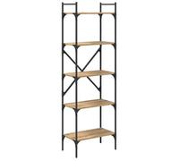 Bibliothèque moderne en bois d'ingénierie - vidaXL - Chêne artisanal - 56x32x174 cm - 5 étagères - Autoportante