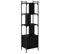 Bibliothèque moderne en bois d'ingénierie - vidaXL - Chêne noir - 44 5x30x154 5 cm - 6 étagères - 1 porte à charnières