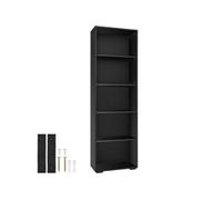 Bibliothèque - TECTAKE - Bibliothèque LEXI avec 5 étagères en bois MDF pour salon, bureau ou chambre, 60 x 30 x 190 cm - Noir