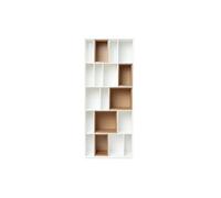 Bibliothèque modulable blanche et finition bois clair chêne L85 cm JAZZ